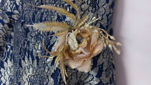 Elegant Navy &amp; Gold Girls&#39; Dress