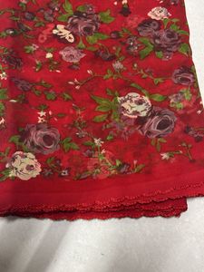 Floral Red Saree