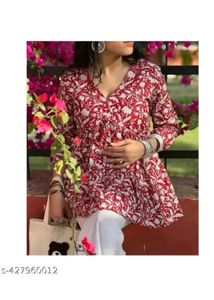 Red Floral Print Top