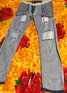 Bule Scratch Funky Jeans Pant Length 43 Inch