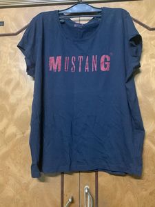 Mustang Blue Casual Wear Tshirt