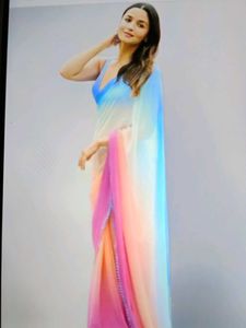 Elegant Ombre Saree Alia Bhatt Style