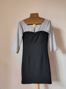 Elegant Black &amp; Gray Sheath Dress