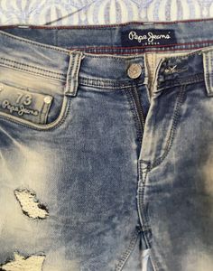 Ripped Pepe Jeans Denim Size:-30