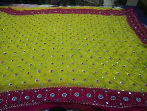Green Embellished Dress Material