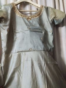 Elegant Gray Anarkali Suit Set
