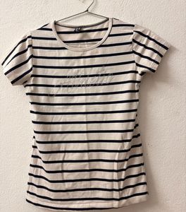 Striped Tee with Detail