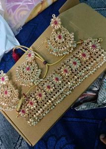 Limited Period Offer!Gold &amp; Ruby Jewelry Set