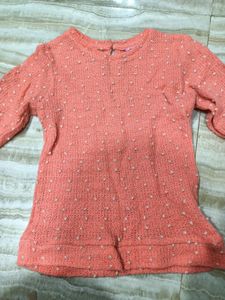 Coral Textured Top