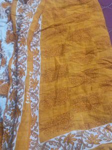 Orange Floral Print Fabric