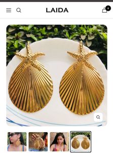 STAR SHELL GOLDEN EARRING &amp;hand Bracelet