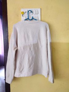 Pure White Pullover Sweater Bust Till 44 stretchy