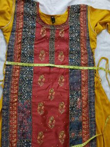 Rajasthani Embroidery Design Yellow Gown