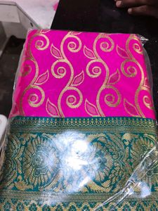 Pink &amp; Green Dress Material