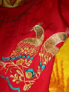 Red Embroidered Kurta Set