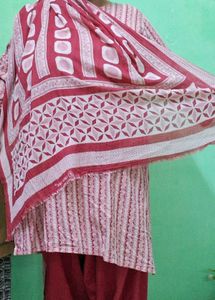Red &amp; White kameez salwar dupatta