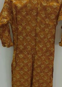 Floral Mustard Yellow Print Kurta