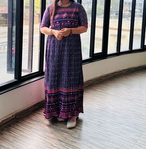 Purple Printed Maxi Dress