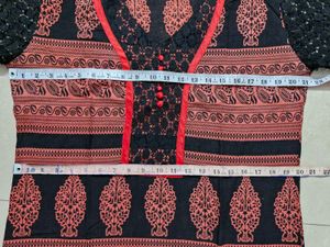 Rust/drak Pink Cotton Kurti