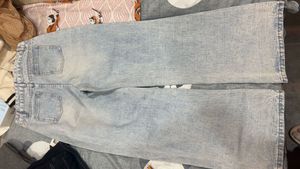 Wide Leg Denim distressed Jeans