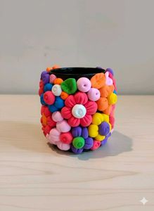 Floral Pencil Or Cosmetics Brush Holder