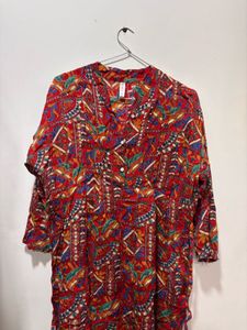 Multi-Colored Bohemian Tribal Print Dress