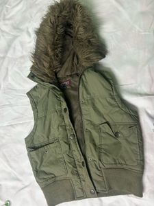 Olive Green Hooded Vest