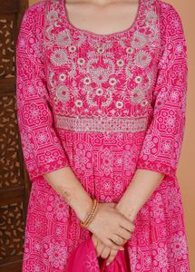 Pink Embroidered Anarkali Suit