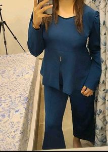 Navy Blue Smart n Elegant Selvia Brand Coord Set