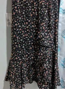 Black Mid Floral Dress