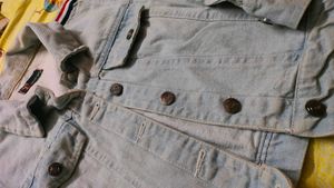 Denim Jacket with Stripes