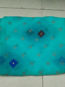 A Cyan Color Saree