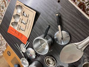 Vintage Miniature Stainless Steel Kitchen Set