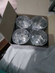 steel glass set of 4 New Without Tag