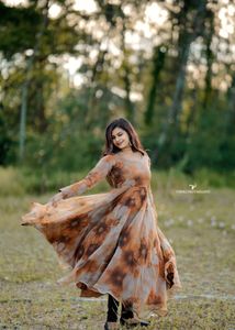 Floral Brown Anarkali