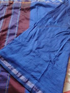 Ikat Blue Pattu Saree