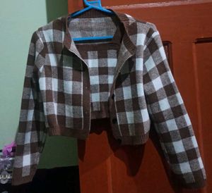 Two Piece Cropped Cardigan