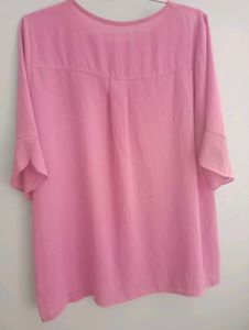Pink Flared Sleeve Top
