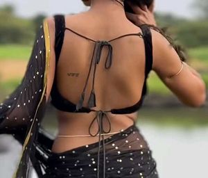 Velvet Backless Drawstring Padded Blouse