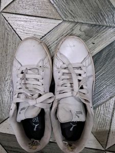 Puma White Leather Sneakers