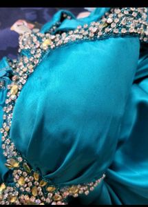 Teal Embellished Formal Gown