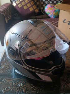 Brand New Silver/Black Motorcycle Helmet