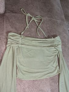 Sage Green Off-Shoulder Top