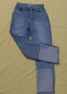 Two-Tone Denim Jeans