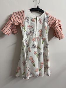 Girls' Pink &amp; White Floral Dress