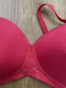 Pink Lace Trim Bra