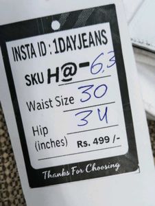 H@63 Size-30 (Sale) Latest Ladies high waist Jeans