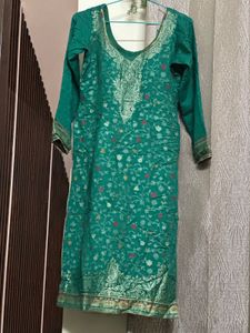 Winter Green Embroidered Salwar Kameez