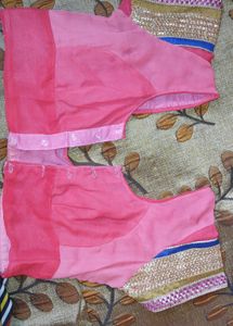 Pink Readymade Saree Blouse