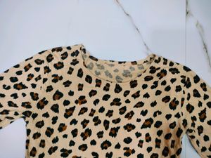 Biege Tiger Print Top